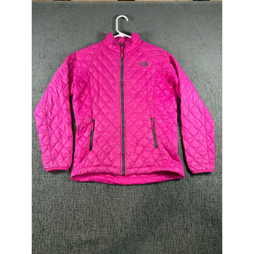 The North Face Kids Pink Thermoball Quilted PrimaLoft Full Zip Puffer Jacket